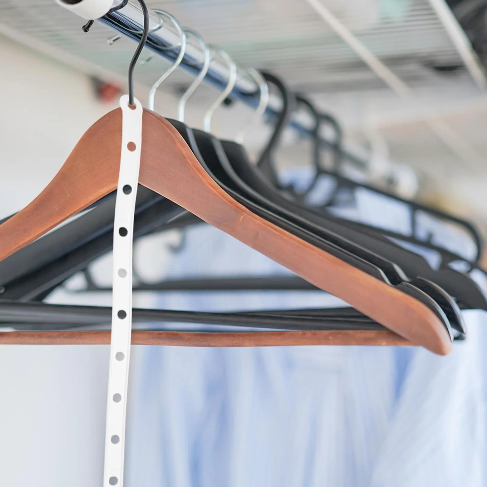 

10pcs Hanger Connection Strips Plastic Garment Organizer Display Stable Heavy Duty Closet Space Saving White Pant