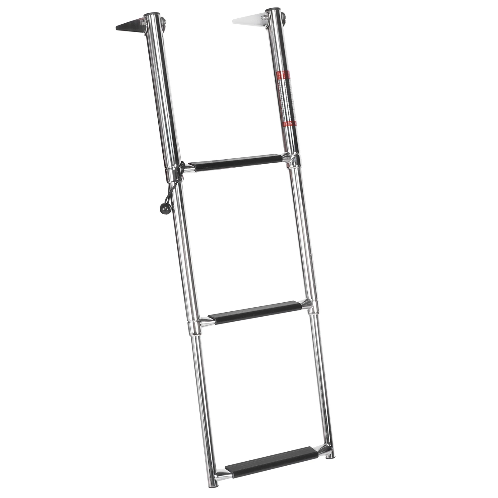

3-Step Deck Ladder - Telescoping Folding, 304 Stainless Steel - Boarding Platform Stair, Boat Ramp - Marine Ladder Accessory