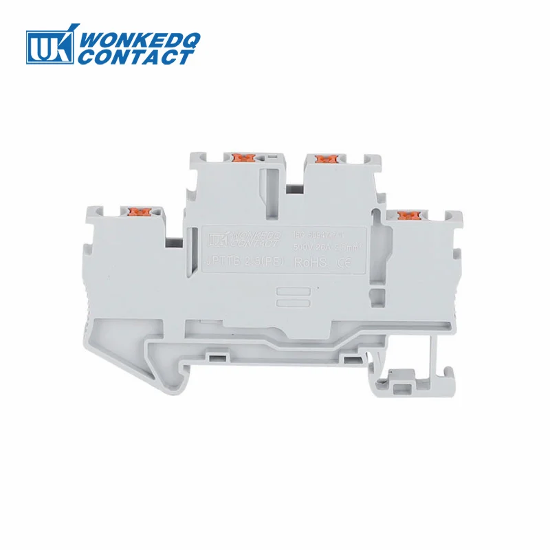 Din Rail Terminal Block PTTB 2.5 Push-in Double Level Electrical Connector 2 Layer 2.5mm² Connection Plug Wire PTTB2.5