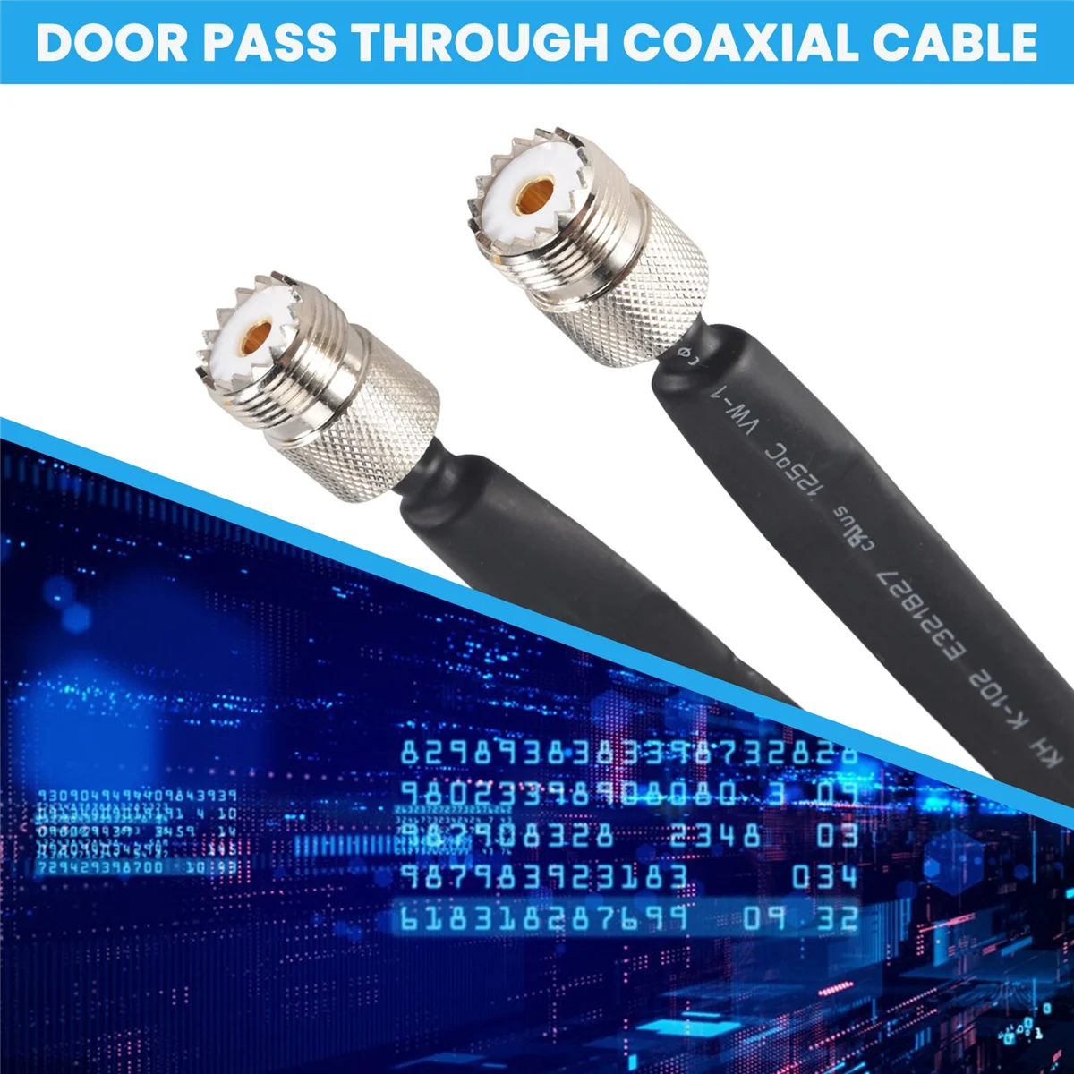 

(Limited Offer)Door/Window Pass Through Flat Coaxial Cable SO239 UHF Female to UHF Female 50 Ohm Coax Pigtail Extension Cord