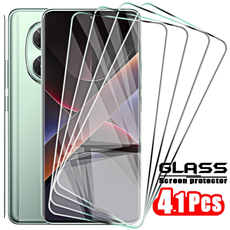 4-1 قطعة الزجاج المقسى ل Xiaomi Poco X7 Pro X6 F6 M6 M7 حامي الشاشة على Pocco Poxo X7pro X M 7 F6 Pro طبقة رقيقة واقية أمامية