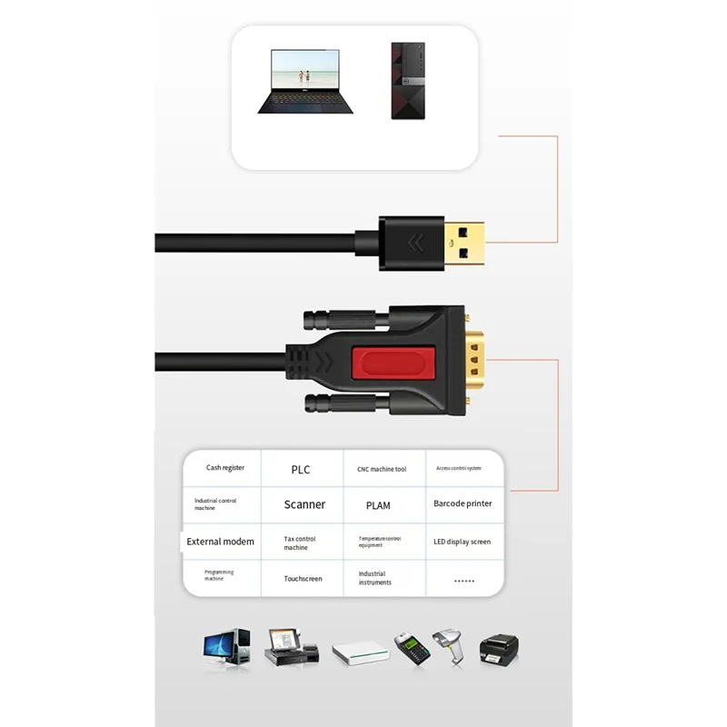 A95Q-9-Pin Adapter Cable 1-To-4DB9 Male Connector Cable For MAC OS, Windows, Android, Linux
