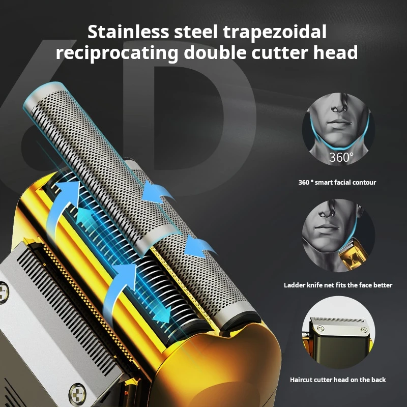 Intelligent digital display electric shaver full body washable high power rechargeable metal reciprocating beard shaver