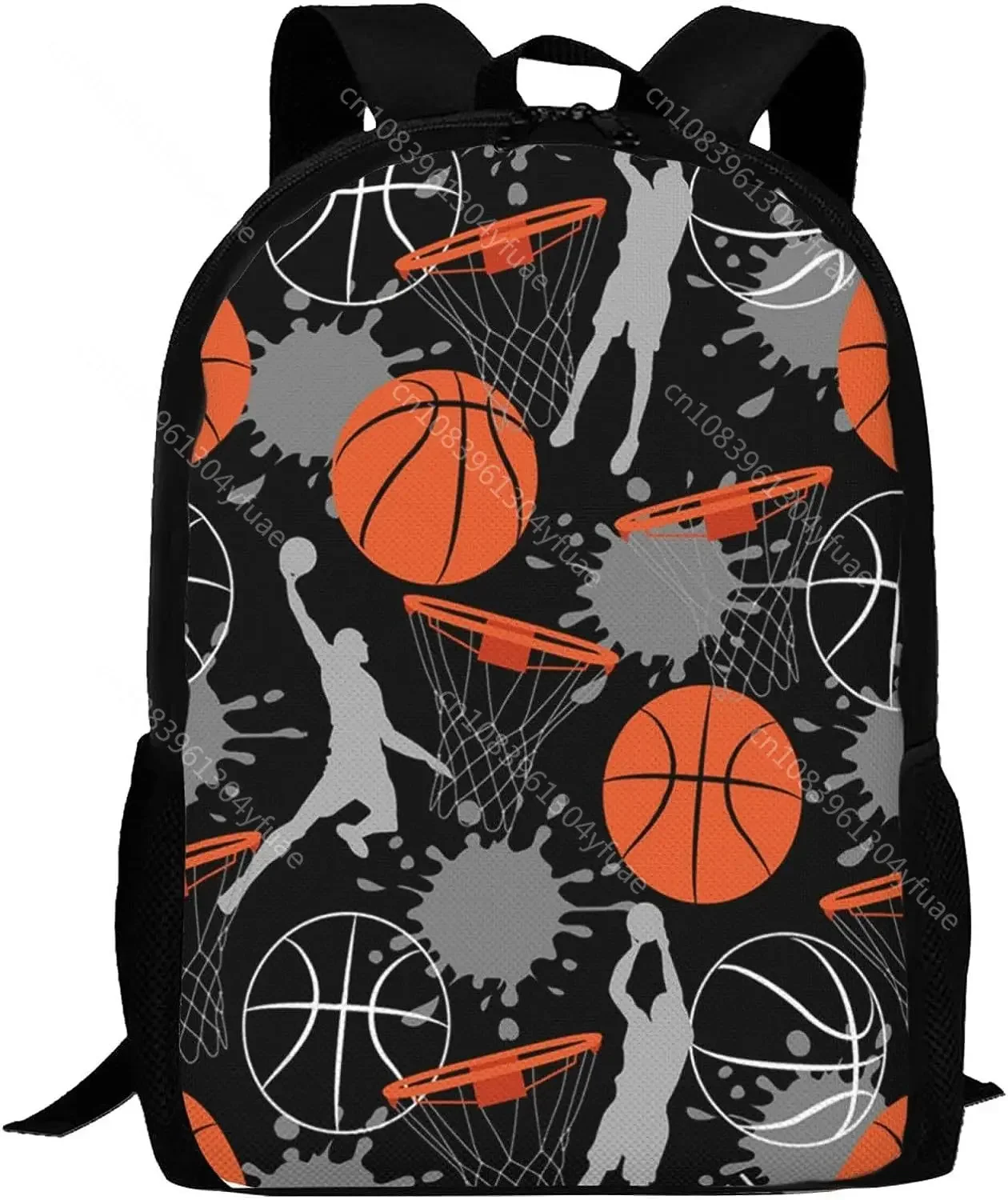 Basketball Backpack for Kid Boy,Colorful Oil Painting Basketball Ball Print Lightweight School Bookbag Junior Student Daypack