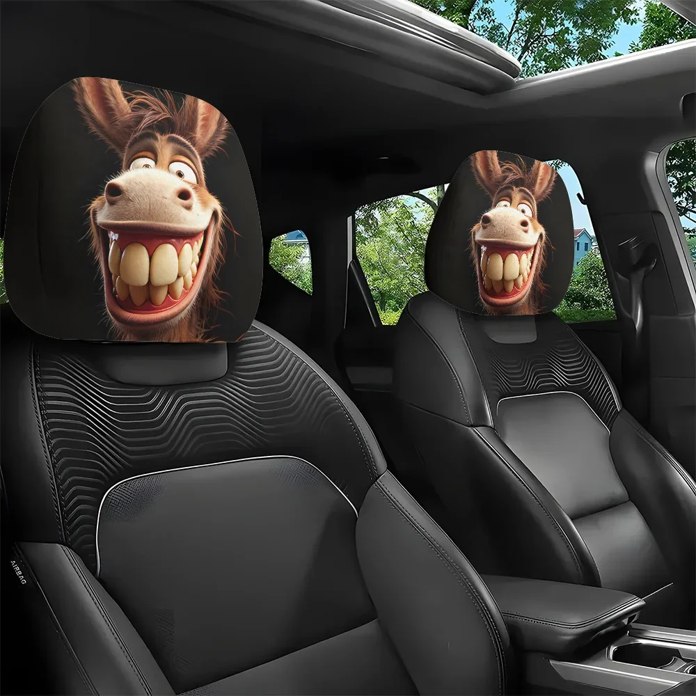 2pcs Breathable Car Headrest Sleeve Flexible Fabric Fits Most Standard Headrests. Prevent Dirt Buildup Easy Maintenance