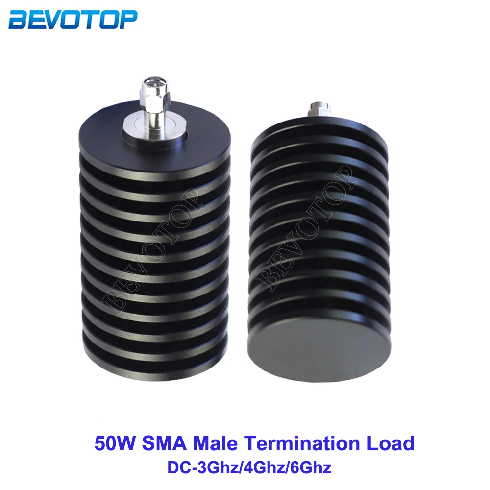 1Pcs 50W 3GHz/4GHz/6GHz SMA Male Connector Coaxial Termination Load 50 Watt SMA-J Type RF Dummy load 50ohm