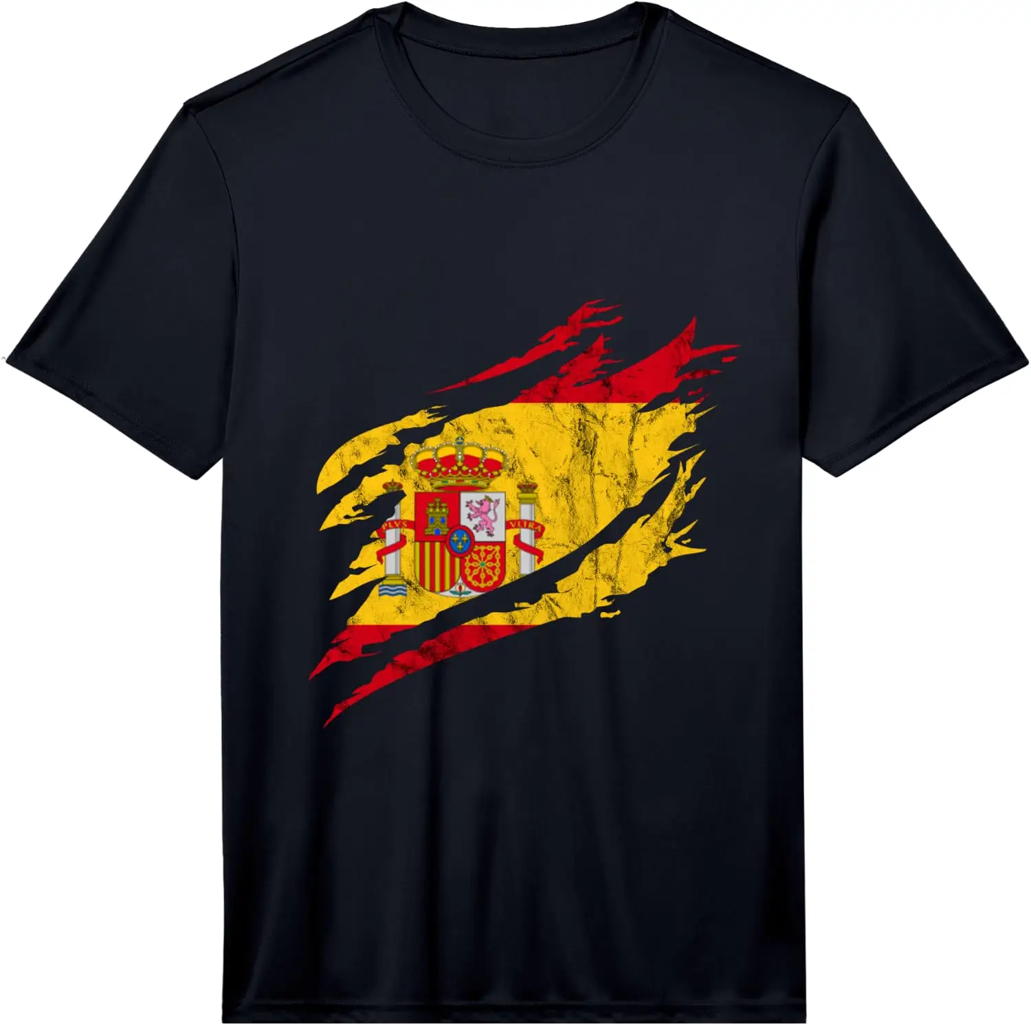 Espana Spain Heroic Vintage Roots Spanish Flag Performance T-Shirt 100% Cotton Trendy Y2K Short-Sleeve Tee-Soft, Quick-Drying,