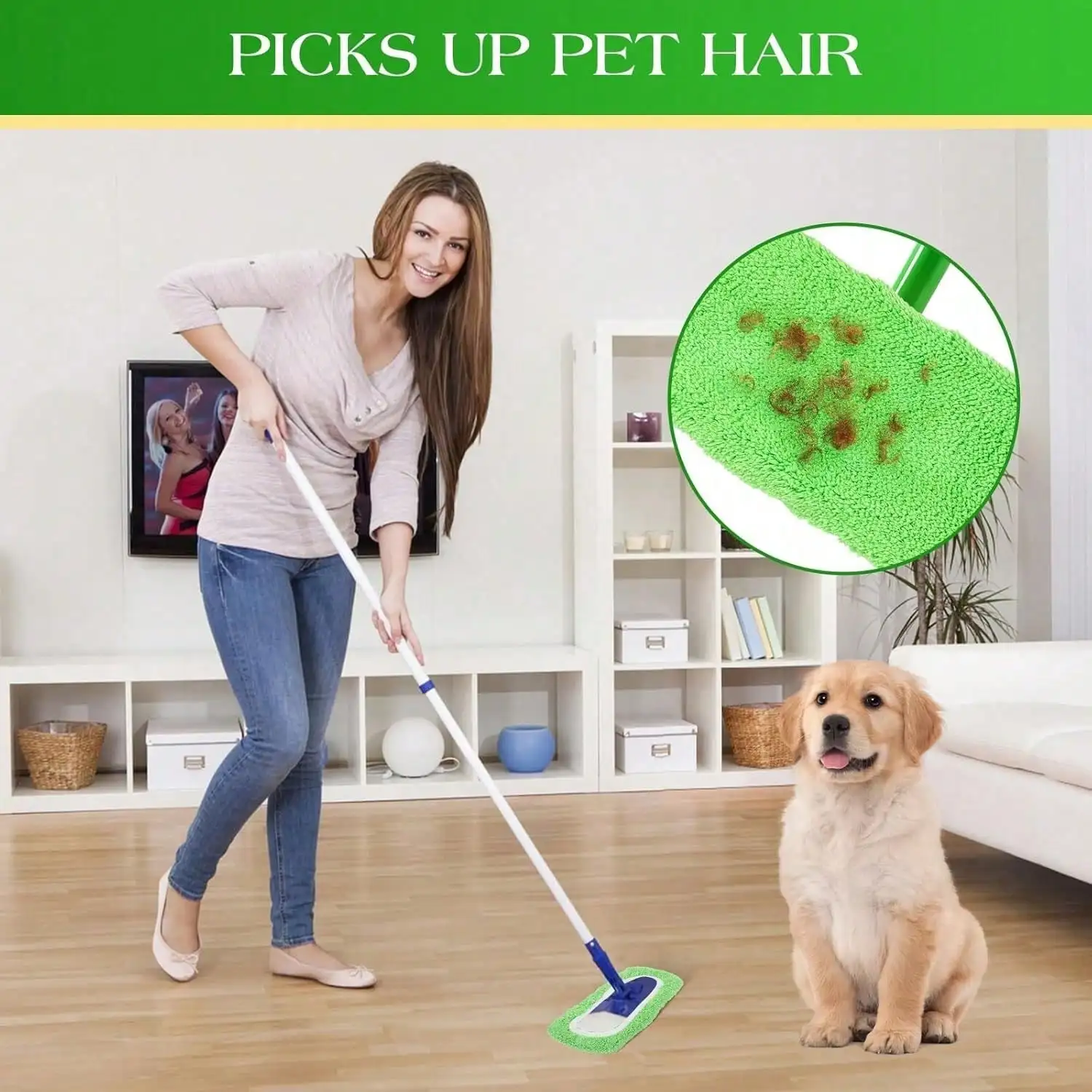 Reusable Washable Microfiber Mop Pads Refills Highly Absorbent Dry Wet Cleaning Pads Compatible With Most Flat Mops For Hardwood Tile Laminate Floors