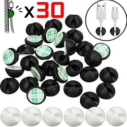 Cable Clip Winder Auto Organizer Round Charger Cord Clips Desk Tidy Management Wire Adhesive Holder Clamp in Home Office Car