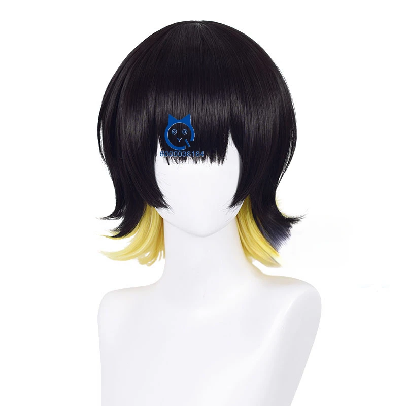 Anime BlueLock Bachira Meguru Hot Sale Cosplay Black Yellow Wig Fashion Bowl Cut Team Z No.8 Football Player Bob Comic Con Party