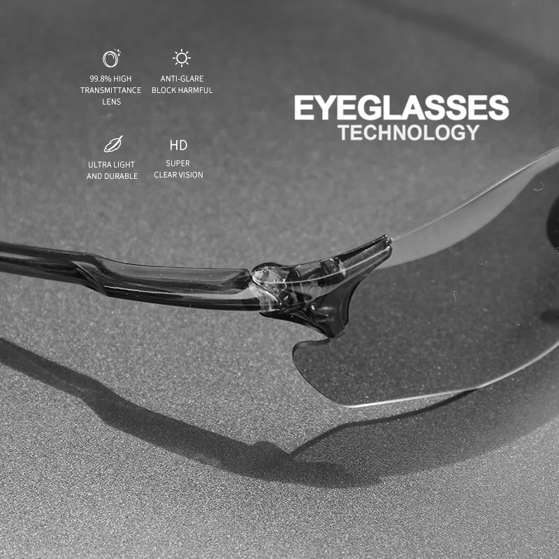 Ultra-Light Photochromic Sports Sunglasses Seamless Frameless 23g Comfort for Cycling Mountain Travel UV400 Adventure Eyewear image 5