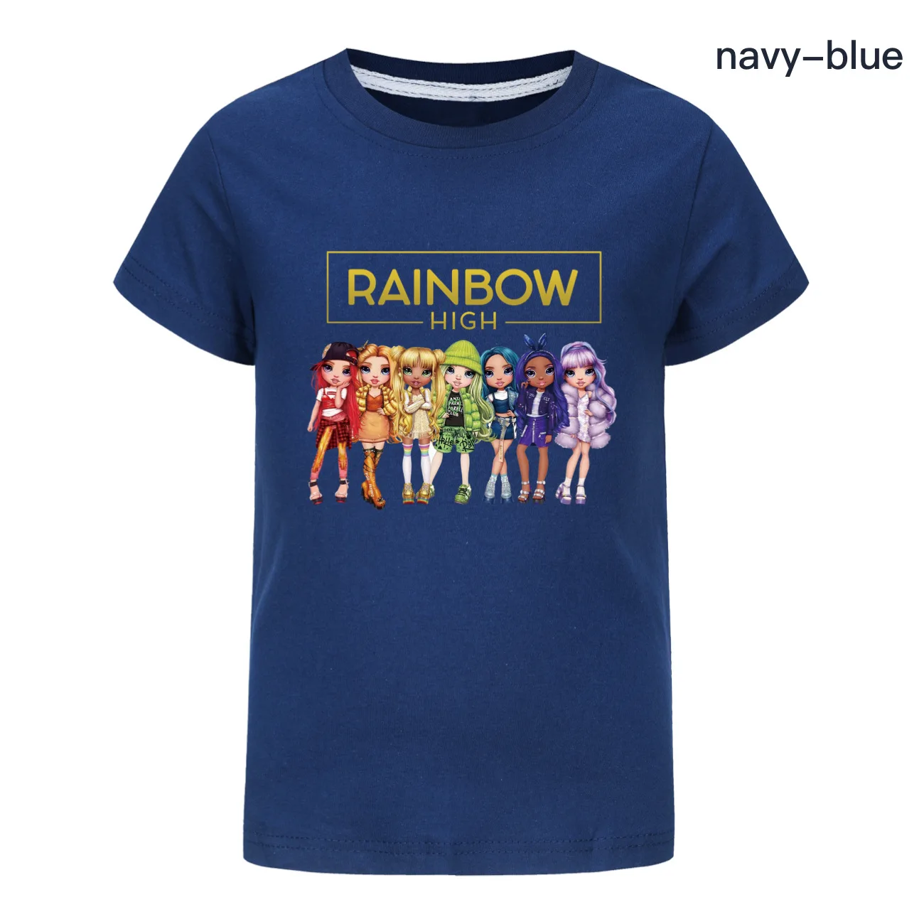 New Rainbow High T Shirt Kids Summer Clothes Girl Short Sleeve Tops Toddler Boy Fashion Streetwear Children Casual Clothing