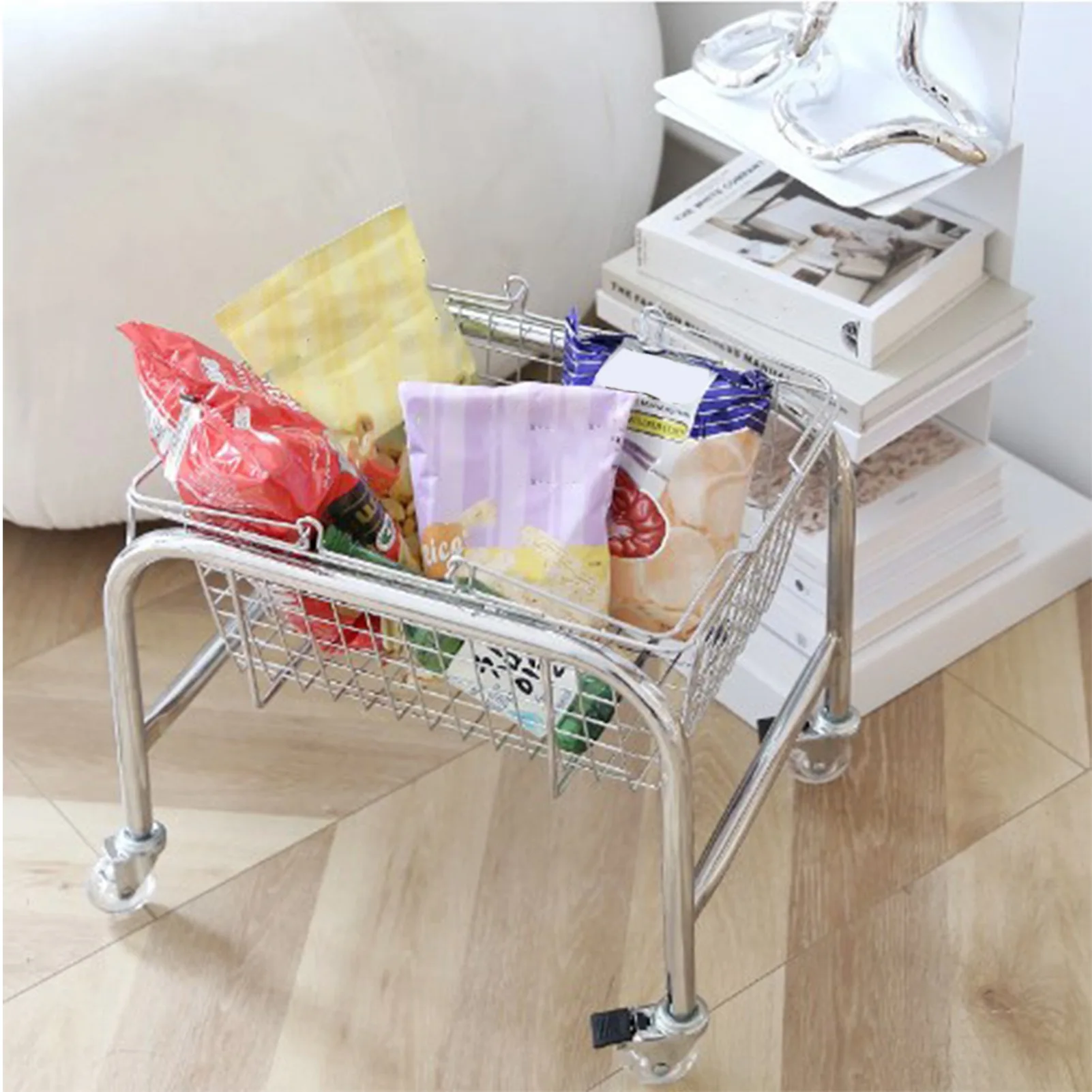 

Ручная корзина для хранения, удобная корзина для хранения с высокой несущей способностью для спальни, кухни, общежития, тележка для хранения принадлежностей