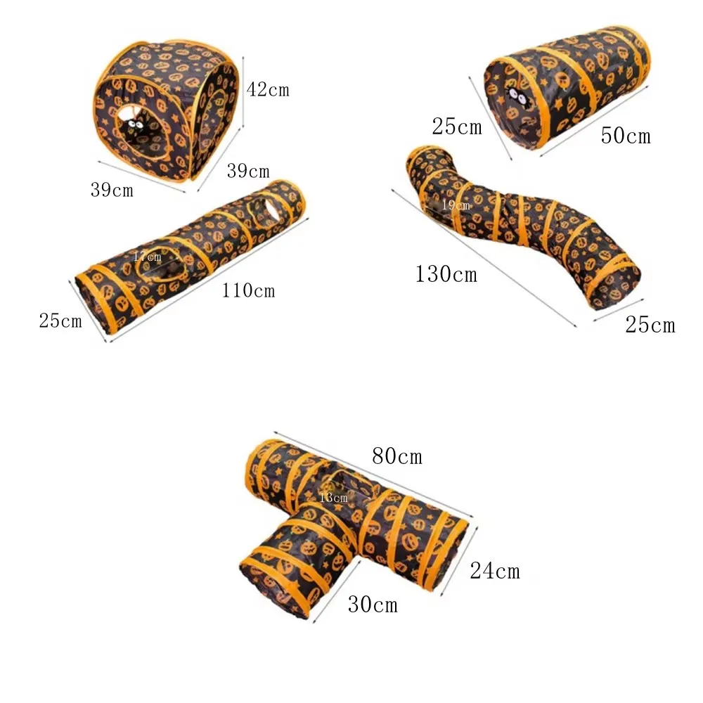 Cat Tunnel Bed Halloween Tunnel Tube Kitten Tunnel Tent Interactive Cat Play Tunnel For Small Medium Cats Pets
