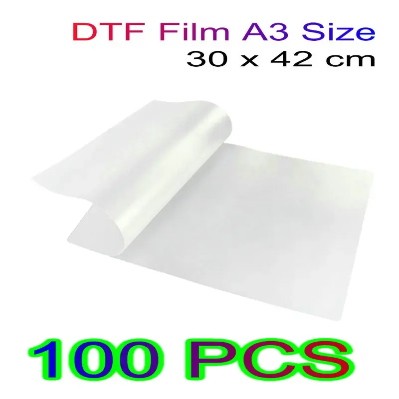 Dtf Printing Film Print On T-shirt PET Film For Heat Transfer Single Side DTF Film For Printing Tshirt A3 A4 100 pcs Each Pack