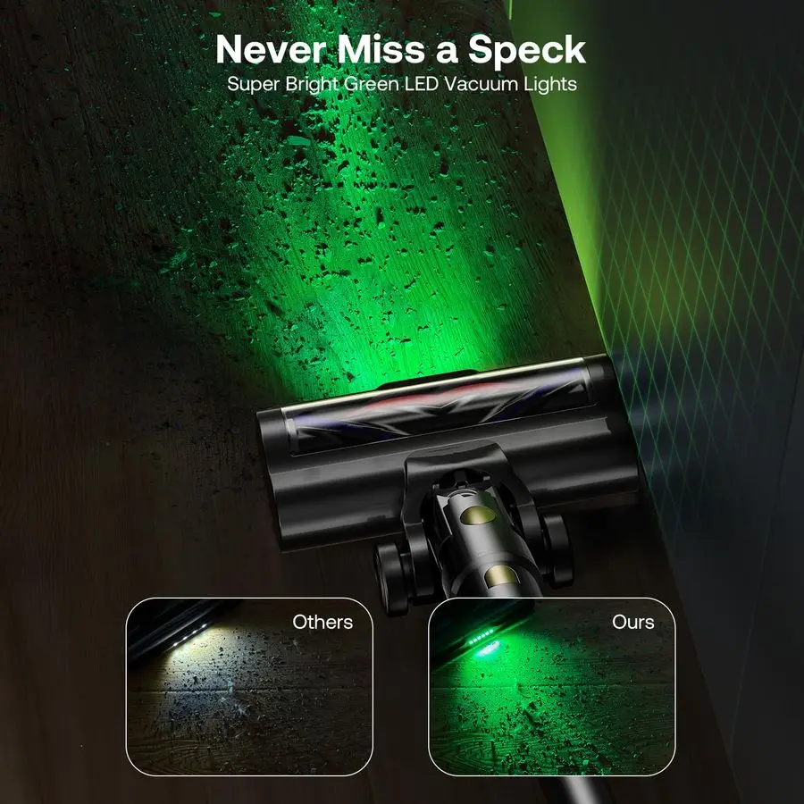 مكنسة كهربائية لاسلكية، مكنسة كهربائية خفيفة الوزن قائمة بذاتها مع وقت تشغيل 50 دقيقة، شفط قوي، مكنسة لاسلكية مضادة للتشابك