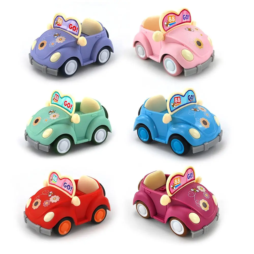 Mini Forest Family Purple Q Pull Back Convertible Car Cartoon Miniature Furniture Dollhouse Model Set Children’s Toy Girl Gifts