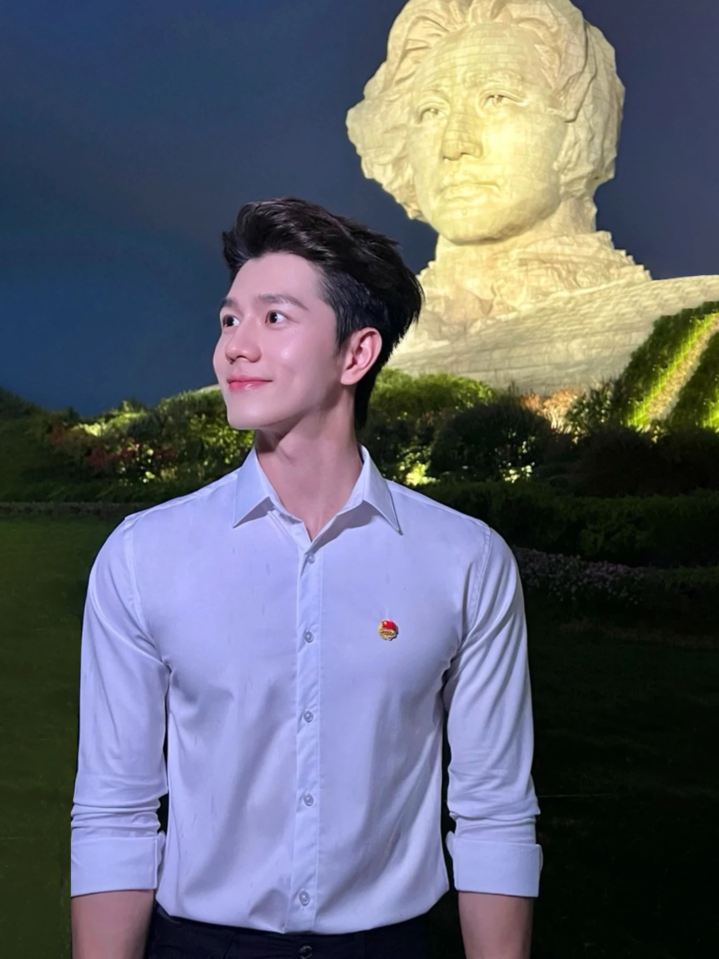 

American Sle Long Sve White irt Men's Early Autumn Trendy High-End Drape irt Suit Inner Wear DK Jaet