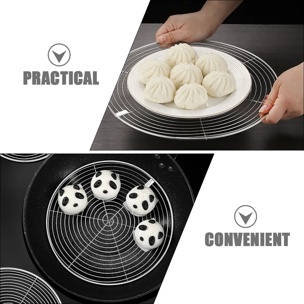 

20Cm Round Stainless Steel Rack Cooking Pot Tray For Soup Pots Woks Air Fryers Steamer Tray Vegetable Fish Crab Steaming