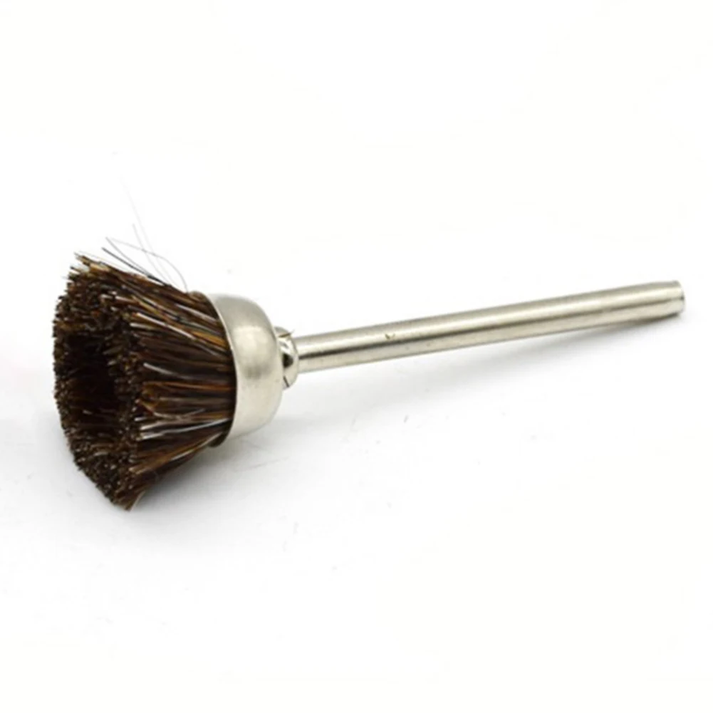 Set of 3 Wire Brushes for Cleaning and Polishing Compatible with Rotary Tools for For metal Wood and Stone 3mm Shank