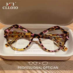 CLLOIO Women Trend Prescription Optical Glasses Polygonal Frame Anti Blue Ray Anti-reflection Filter Customizable Myopia Lenses
