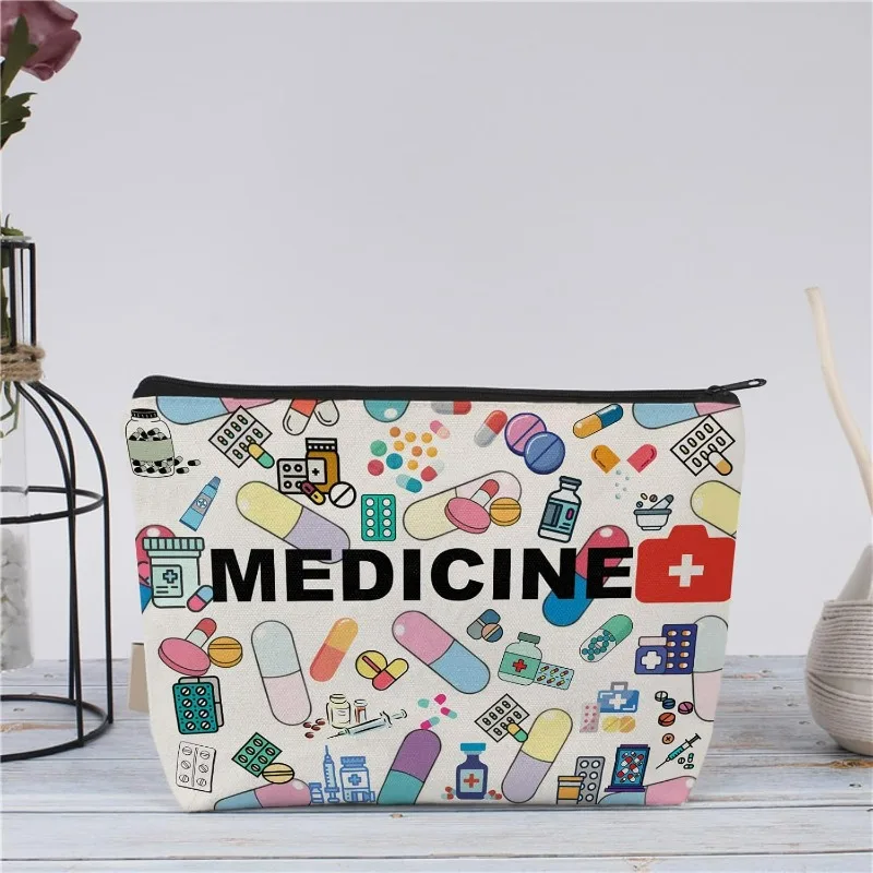 منظم مستحضرات التجميل والطب بسحاب نابض بالحياة     - حقيبة تخزين للسفر متعددة الاستخدام، هدية مثالية لأعياد الميلاد والتخرج وعيد الميلاد #4