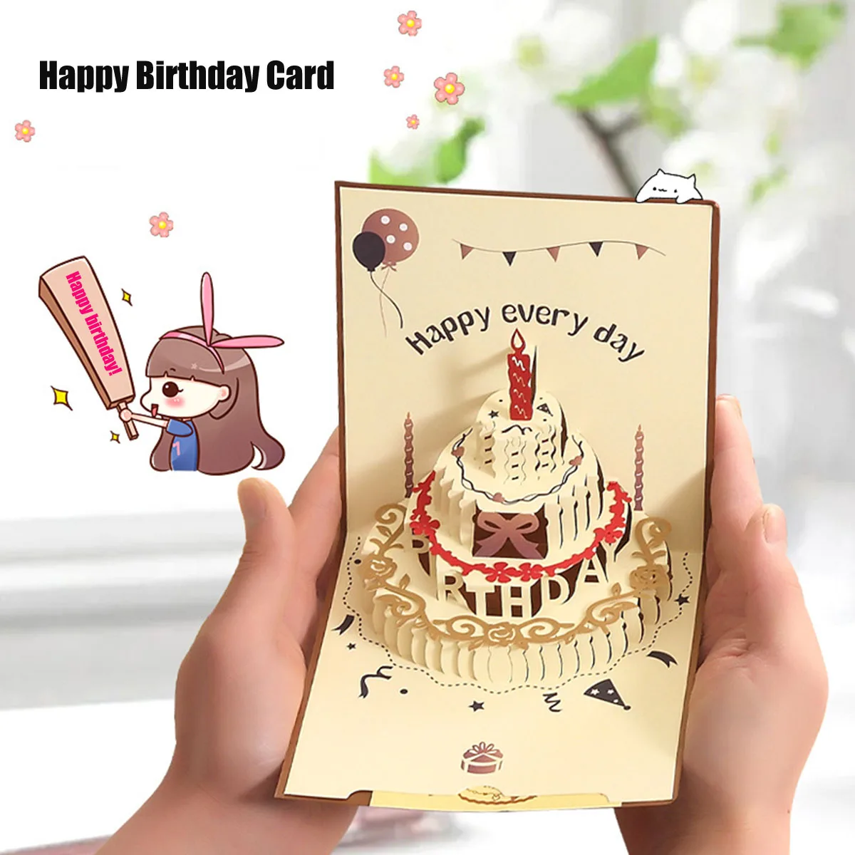 

2pcs Birthday Greeting Cards 3D Pop Up Gift Card Gift Cards with Envelope Wedding Decorations for Tables