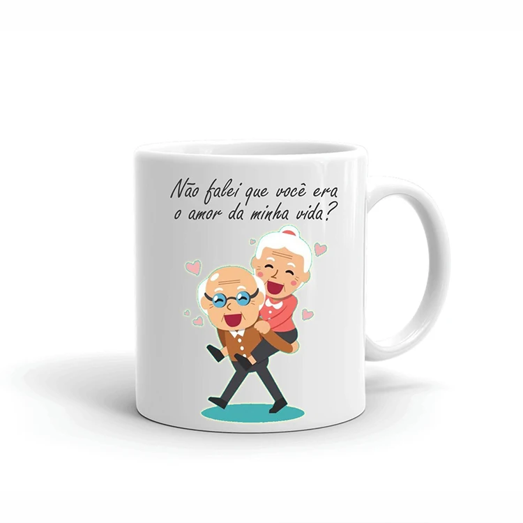 Imagem -03 - Porcelana Branca Café Leite Copo Sublimação Cerâmica em Branco Copo de Transferência de Calor Logotipo de Impressão Presentes Personalizados para Mamãe e Papai