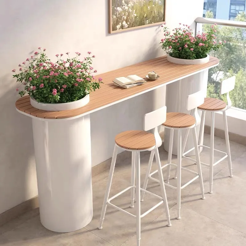 HYS Outdoor Courtyard Balcony Household Flower Box Bar Table Terrace Garden Homestay Reception Negotiation High Table