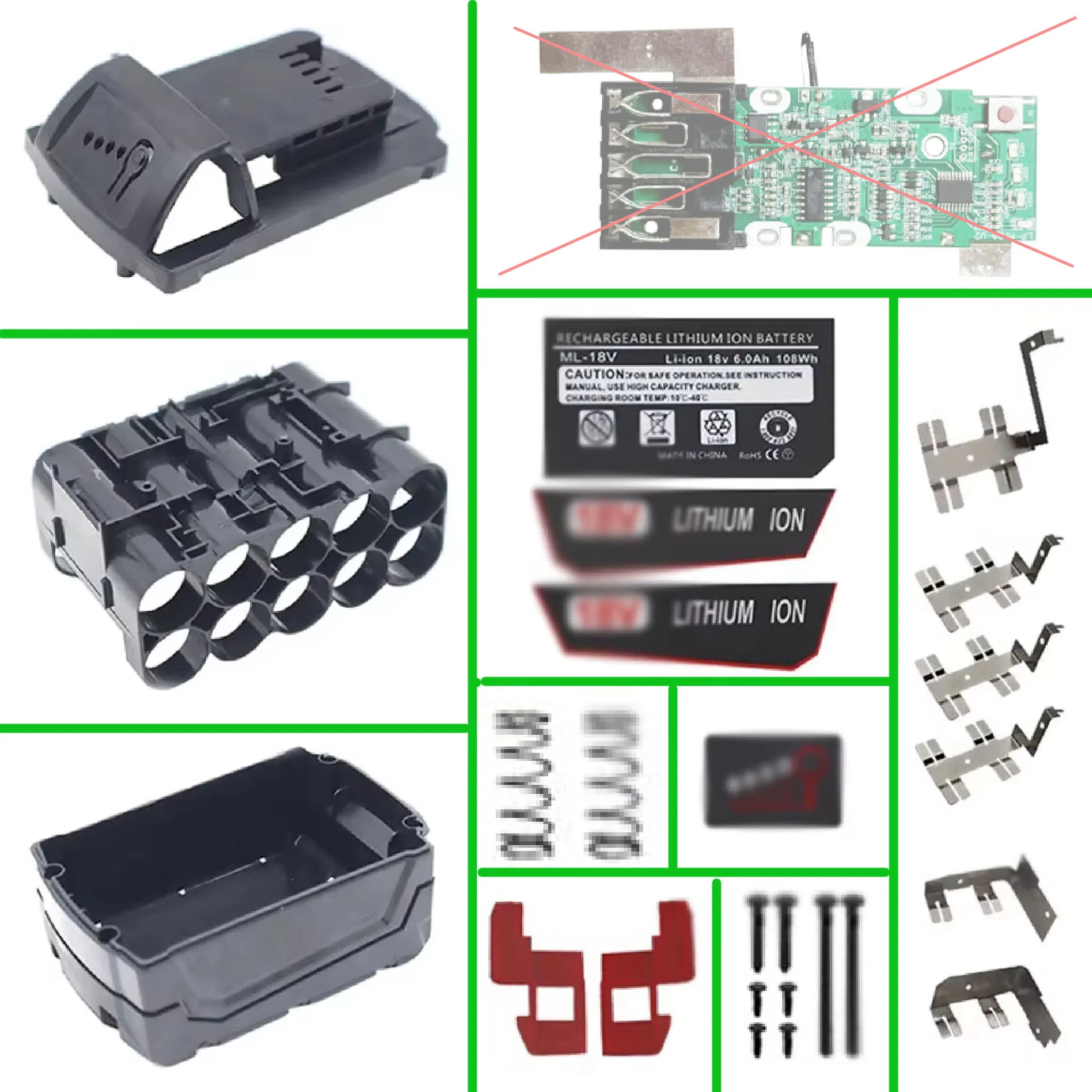 Lithium Battery Case Storage Box Housing Shell For M18 48-11-1850 For Milwaukee 18V 10 Cell 18650 Li-ion Batteries Kit Holder