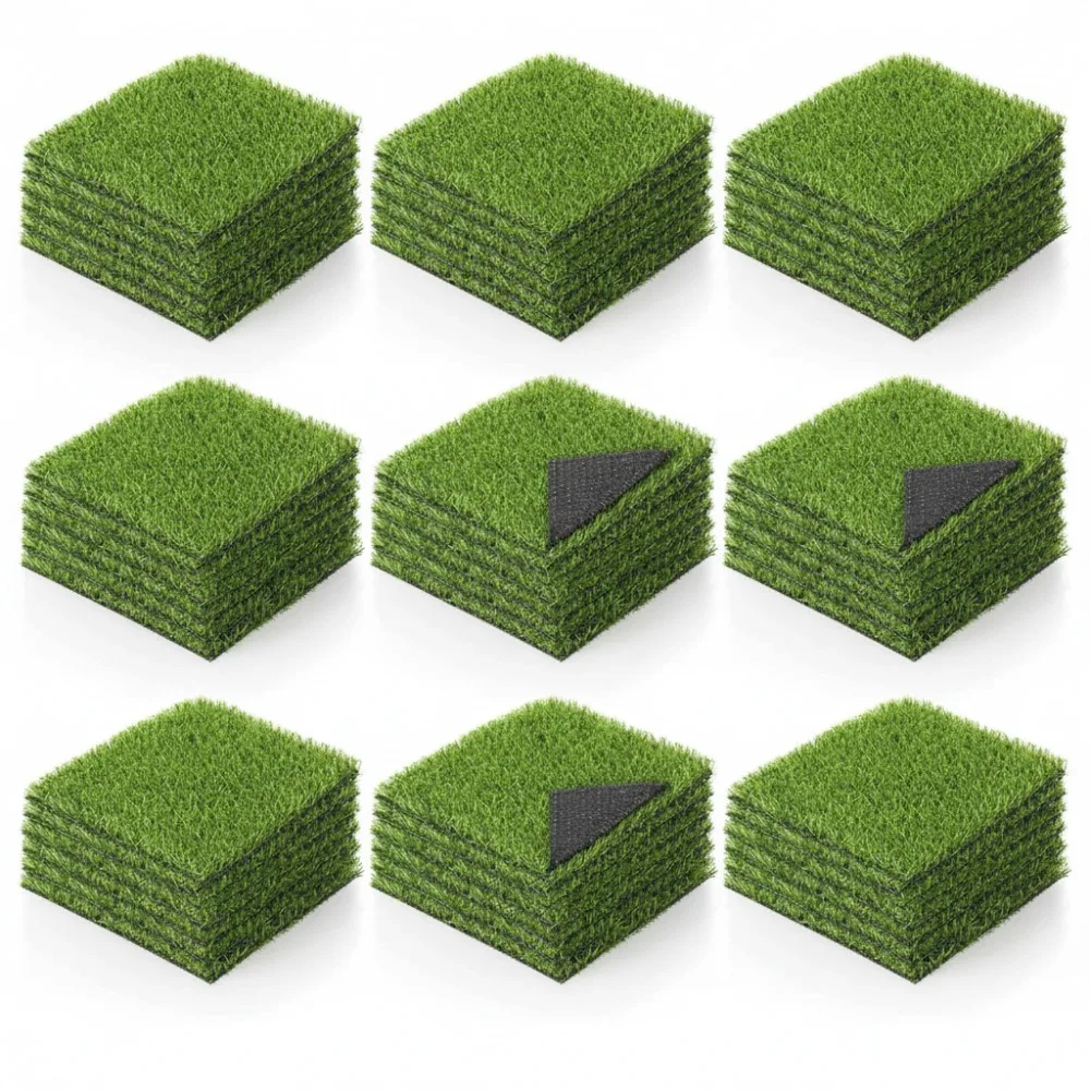 

30 Pcs 12x12 Inch Artificial Grass Mat with Drainage Holes, Realistic Synthetic Turf for DIY Crafts Patio Indoor Outdoor Decor