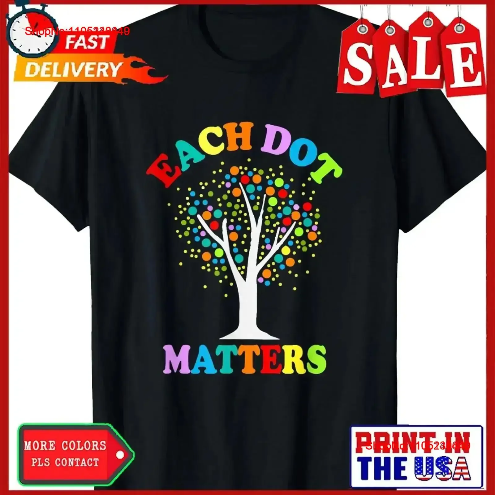 Dot Day Each Matters Unity Tree Polka T Shirt vintage Haut délavé pour un usage quotidien Graphique polyvalent Élégant Casual Légèrement