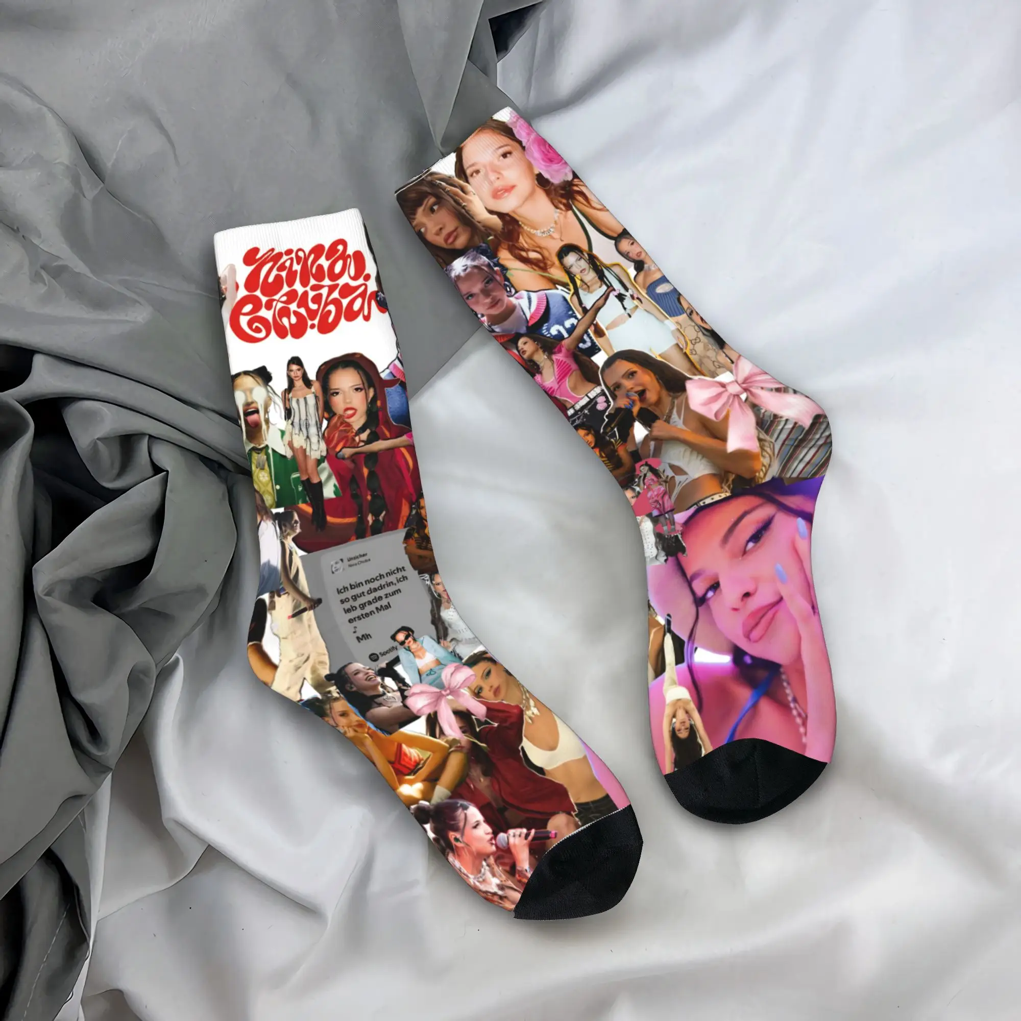 Nina Chuba Singer Calcetines medios para mujeres hombres transpirables lindos calcetines antideslizantes