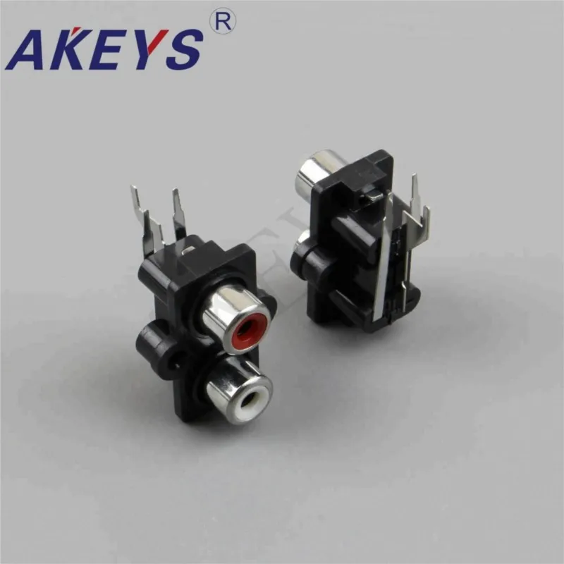 10 PCS AV2-8.4-07 3pins 2 hole RCA jacket Socket av concentric socket