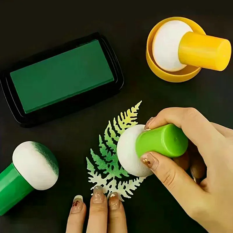 

6pcs Colorful Stencil Brush Set With Handles Ink Applicator For Scrapbooking, Card Making, Arts Crafts Wet Dry Gourd Sponge DIY