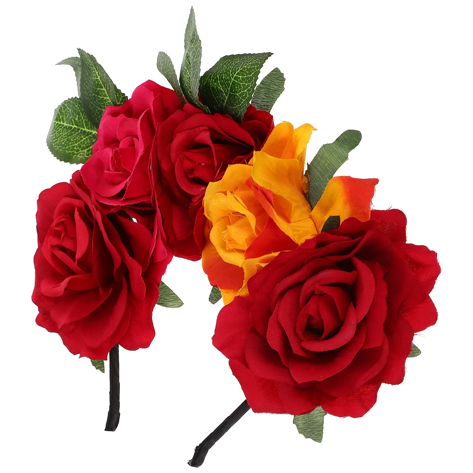 

Big Rose Bridal Headband Imitation Flower Hairband Wedding Party Photo Cosplay Headwear Rose Flower Hairband Cosplay Headband