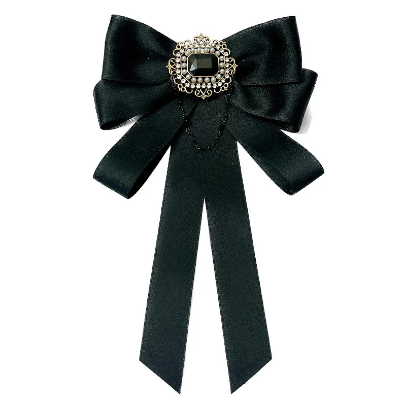 여성용 한국 원단 활 타이 브로치 핀, 라인석 진주 나비 넥타이, 코사지 수제 패션 부케, 웨딩 쥬얼리 액세서리