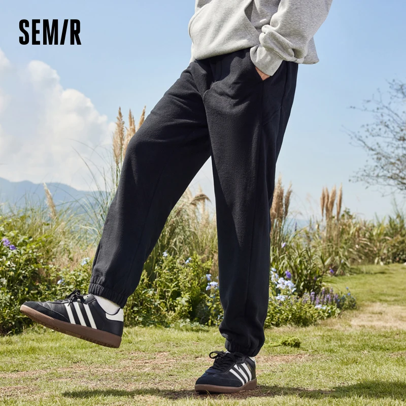 Semir Casual Pants Men 2023 Winter New Simple Fashion Antistatic Trousers Commuter Style Plus Velvet Leggings Pants