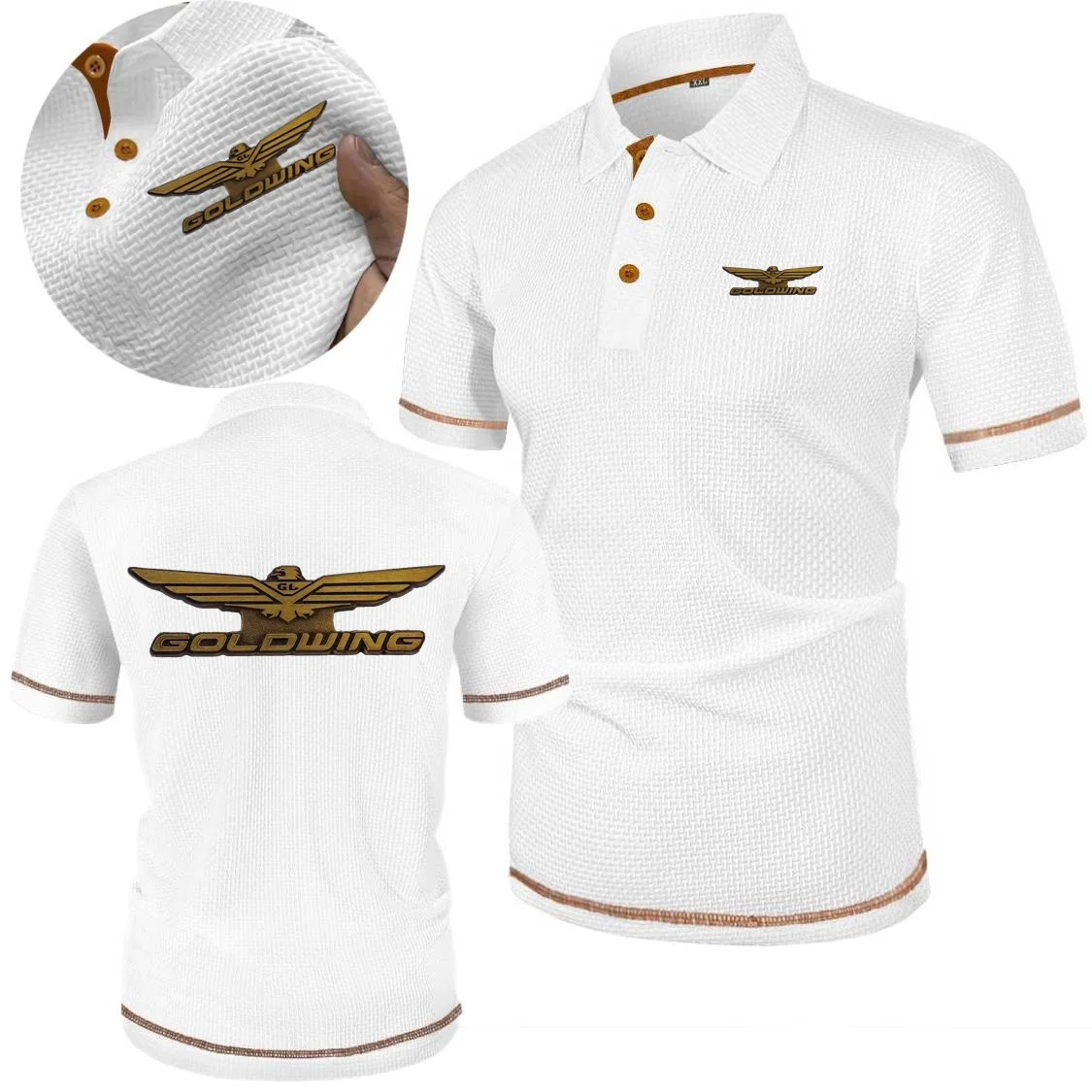 Mens Polo Shirt Goldwing GL1800 Motorcycle Lapel Tshirt Ice Silk Quick-drying Cycling Adventure Tee Tops Outdoor Versatile POLOS