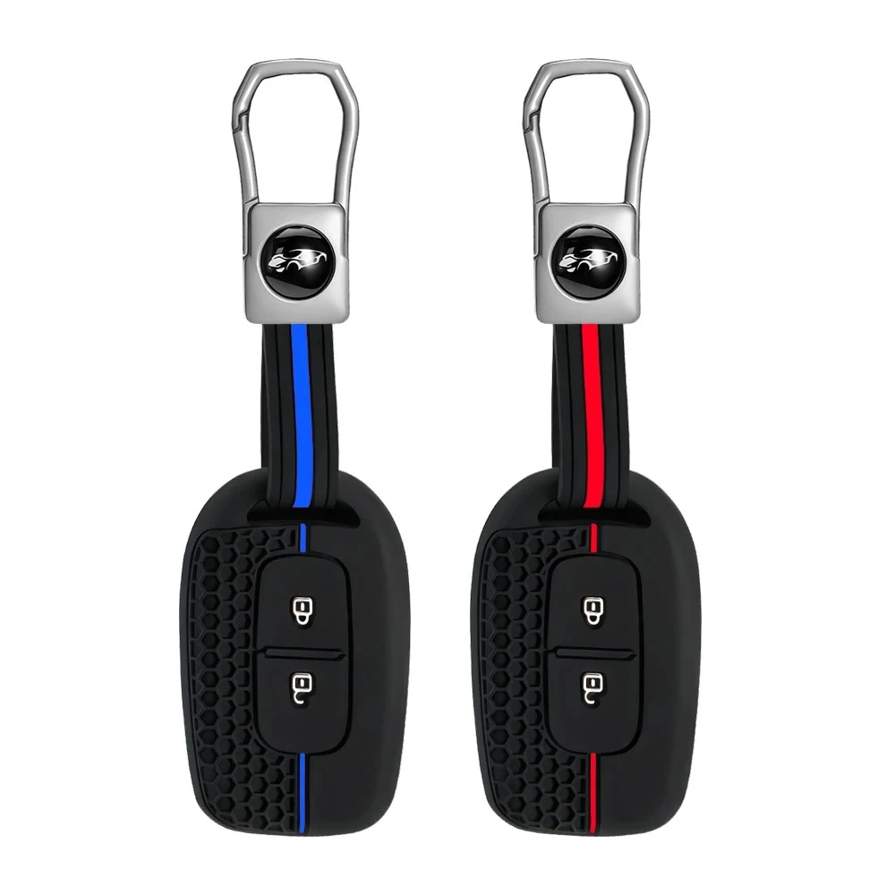 Funda de silicona para llave de coche con 2 botones, compatible con Renault Kwid, Traffic, Symbol, Dacia Sandero, Logan, Duster 2016, 2017, 2018