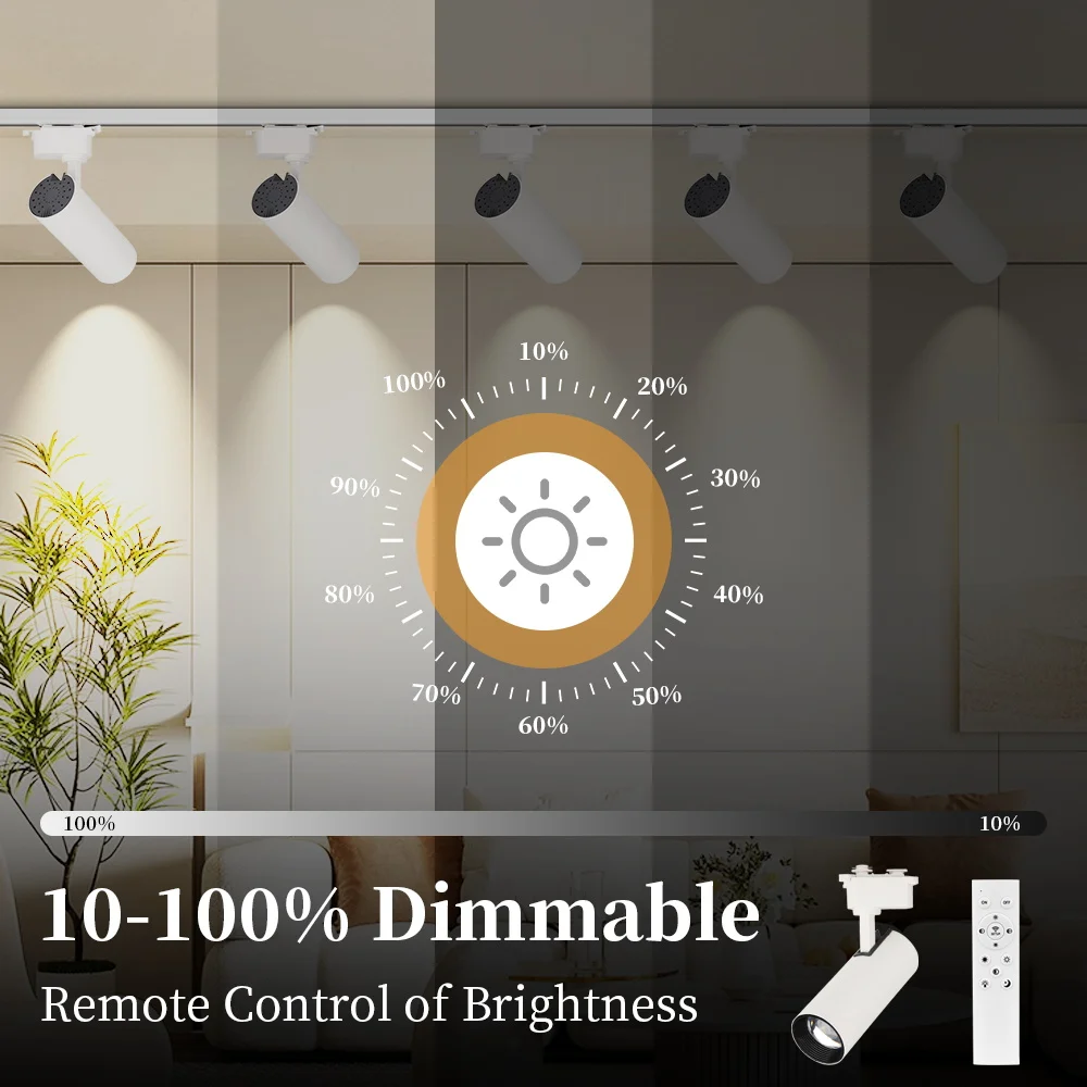 LED Track Lamp Remote Control Available Dimming Rail Lighting Home Decoration Kitchen Living Room Retail accessory set for track