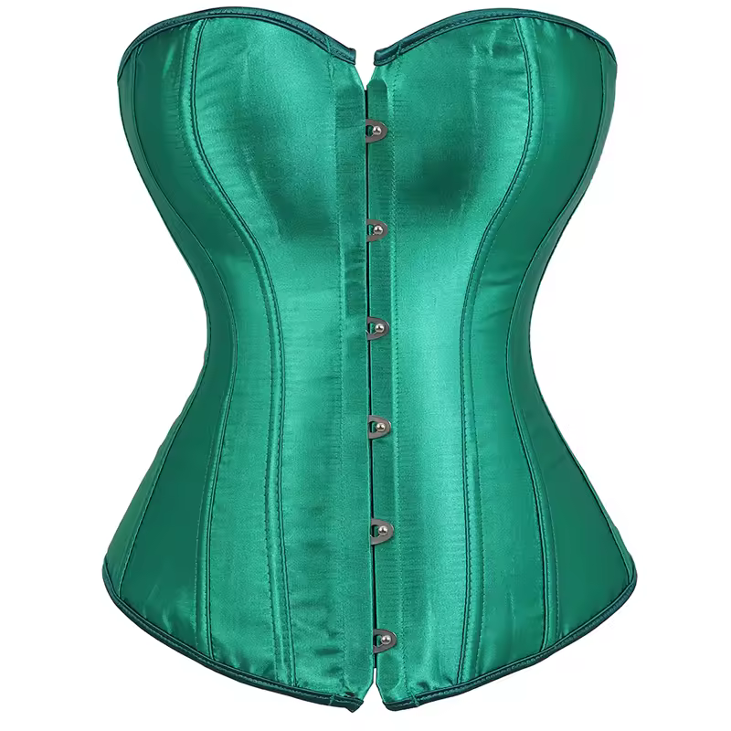 Caudatus Black Corset Top Plus Size Bustiers Overbust Satin Sexy Costume Corselet Brocade Vintage Style Bridal Korsett Women - Image 15