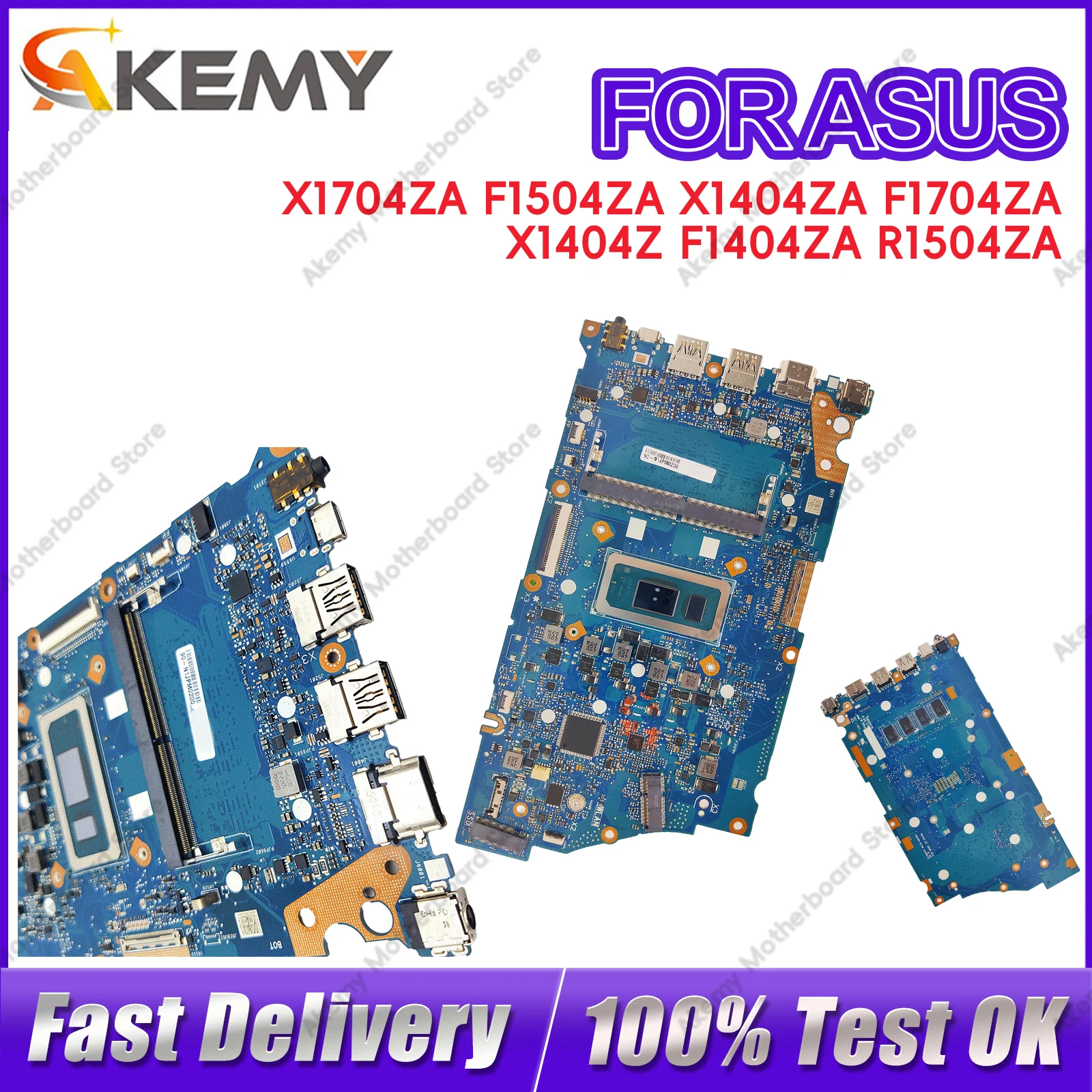 X1704ZA Laptop Motherboard For ASUS W/U5 I3 I5 I7 CPU X1404ZA F1504ZA R1504ZA F1704ZA X1504ZA X1404VA X1504VA X1704VA Mainboard