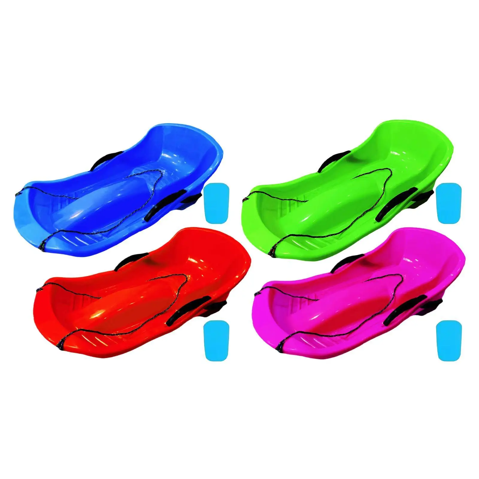 Slitta da neve Toboggan con freni per 2 sledders include corda da tirare addensata con cuscino del sedile Slitta da sci in sabbia da discesa Slitta da sabbia