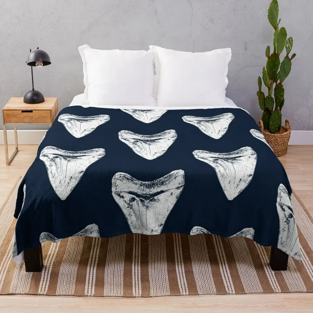 

Megalodon Shark Tooth Throw Blanket Baby Designers funny gift warm winter Blankets