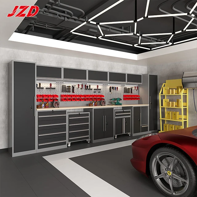 JZD Tool Box Roller Cabinet Modular Workbench Garage Storage Cabinet Tool Trolley XXL Auto Repair Tool Cabinet