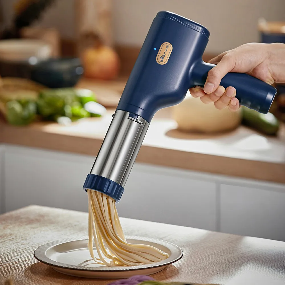 

Bear Noodle Machine Household Portable Dough Press Handheld Dough Press Gun Small Electric Automatic Stainless Steel Dough Press