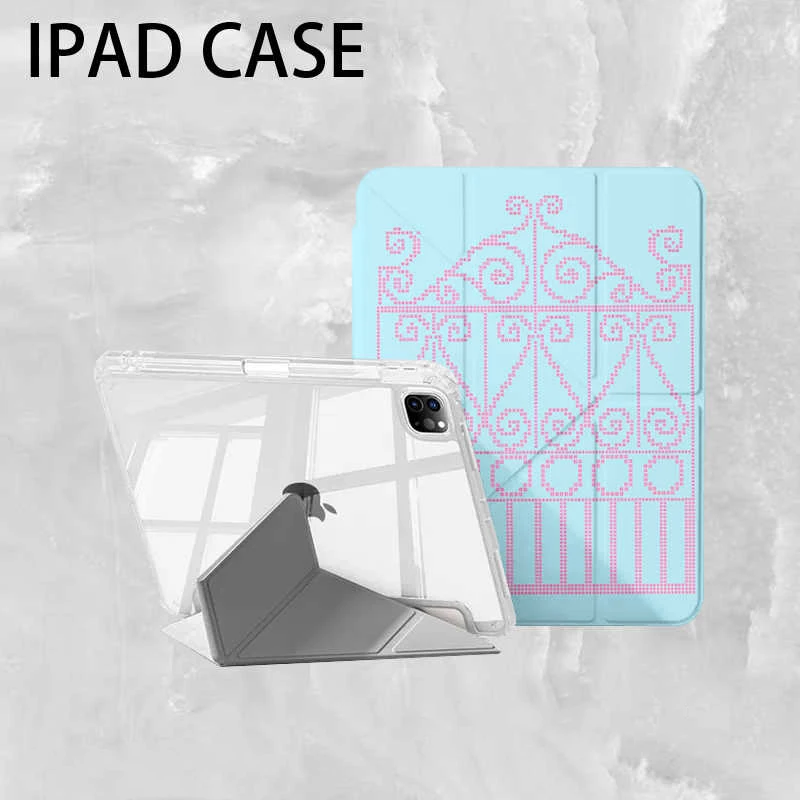 Ins Korean Style Door FenceCase For iPad Air 11 10th 11th A16 9th Cover iPad Pro11 4 5 10.9in 12.9 M2 M3 M4 Mini Pencil Holder
