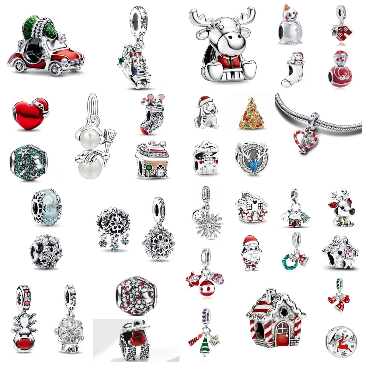 

Новинка 2024 года, рождественская хижина с оленями, подвеска Санта-Клауса из чистого серебра 925 пробы, подходит для оригинальных браслетов, рождественские ювелирные изделия своими руками, подарки