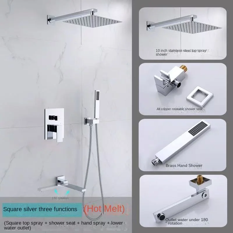 

Shower Faucet Set Bathroom Shower System Embedded Shower System Set Stainless Steel Material Wall Mounted Shower